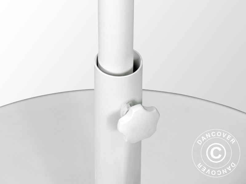 Parasolfod i stål til runde parasoller, Ø0,7m, Hvid