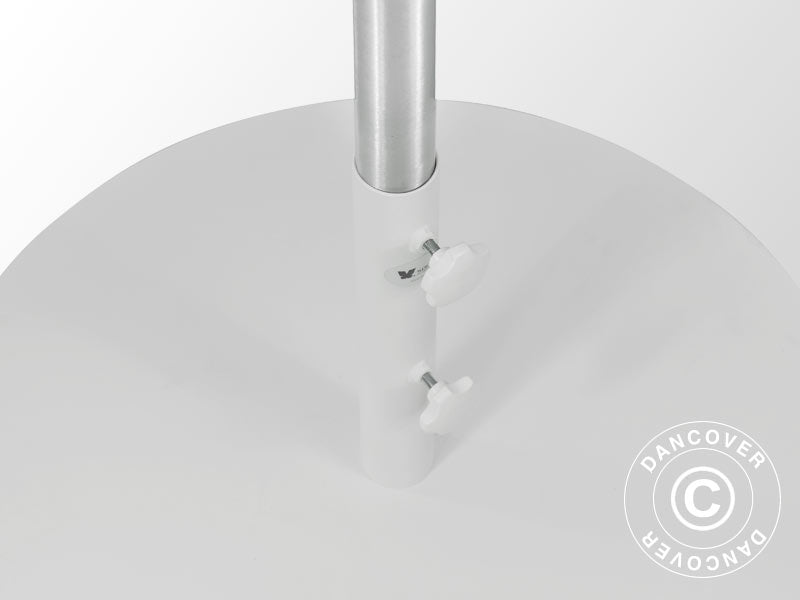 Parasolfod i stål til runde parasoller, Ø0,7m, Hvid
