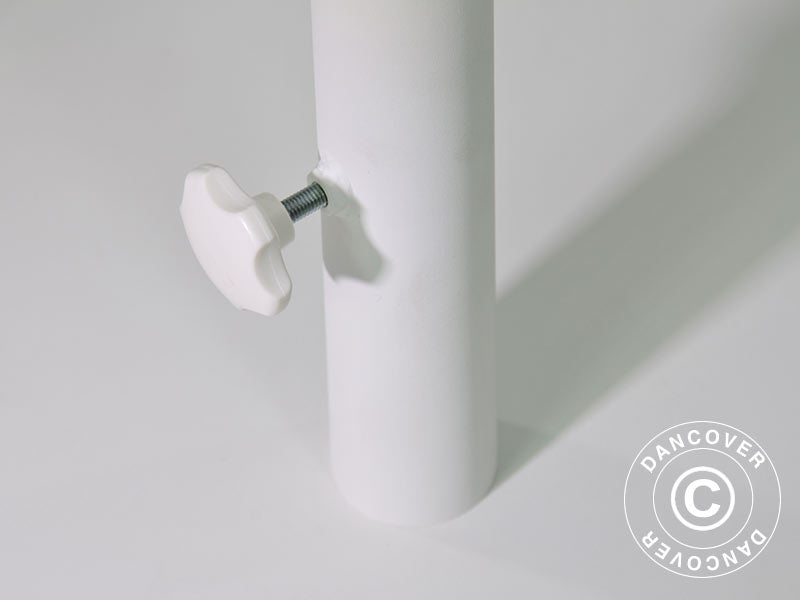 Parasolfod i stål til runde parasoller, Ø0,7m, Hvid