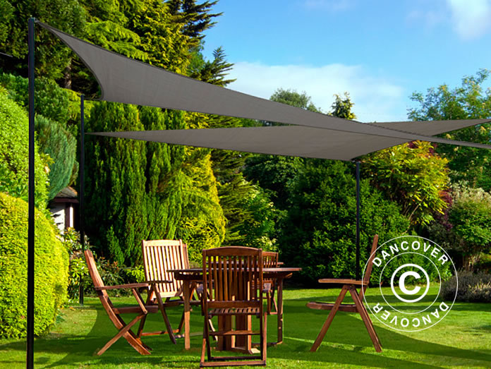 Solsejl 5x5x7m, Trekantet, Antracit