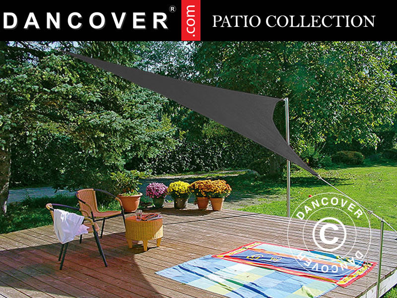 Solsejl 5x5x7m, Trekantet, Antracit