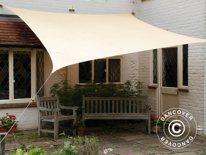 Solsejl 5x5m, Firkantet, Sand