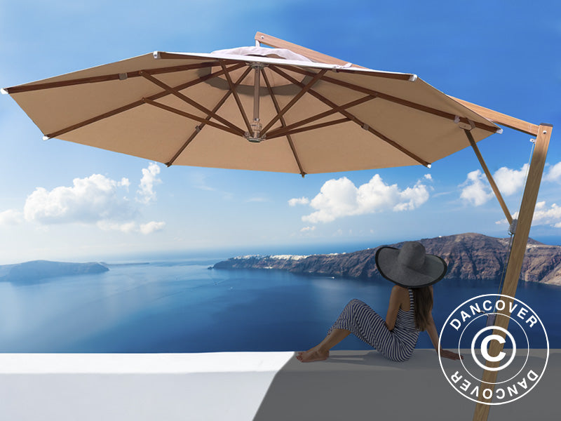 Hængeparasol Bahamas, Ø4m, Sand