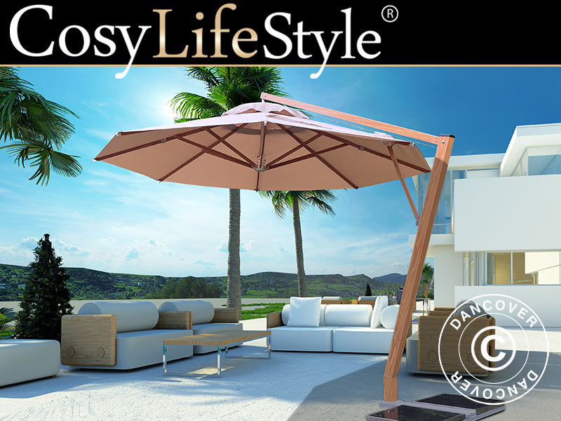 Hængeparasol Bahamas, Ø4m, Sand