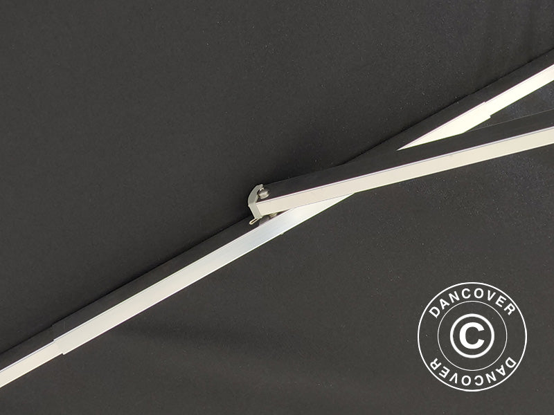 Hængeparasol Antigua, 3x4m, Sort