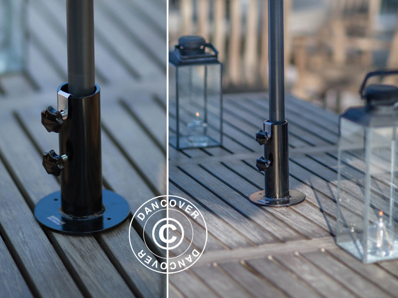 Parasolfod til træterrasse eller -bord, Sort