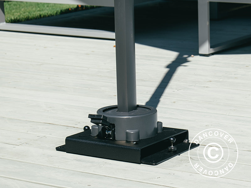 Parasolfod til hængeparasol til træterrasse, 25x25cm, Sort