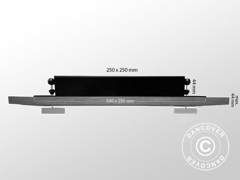 Parasolfod til hængeparasol til træterrasse, 25x25cm, Sort