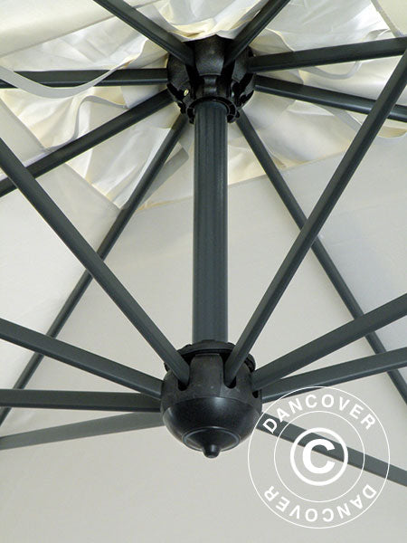 Hængeparasol Leonardo Braccio med frise, 3x4m, Natur