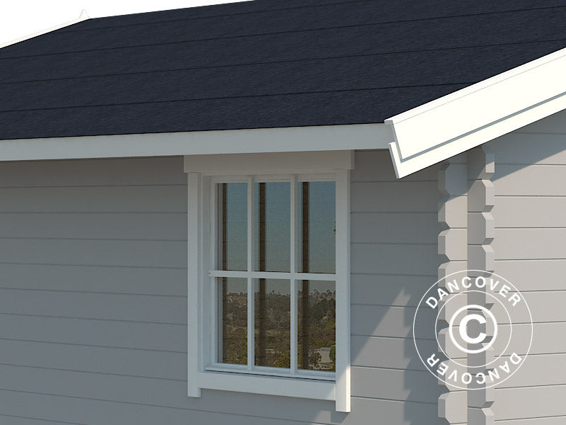 Garage i træ Rauma, 3,8x5,4x2,74m, 40mm, Lysegrå