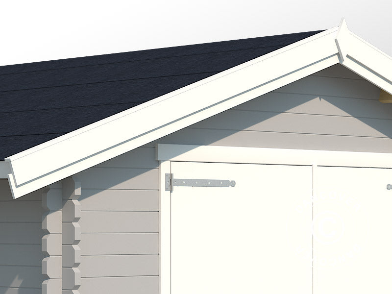 Garage i træ Rauma, 3,8x5,4x2,74m, 40mm, Lysegrå