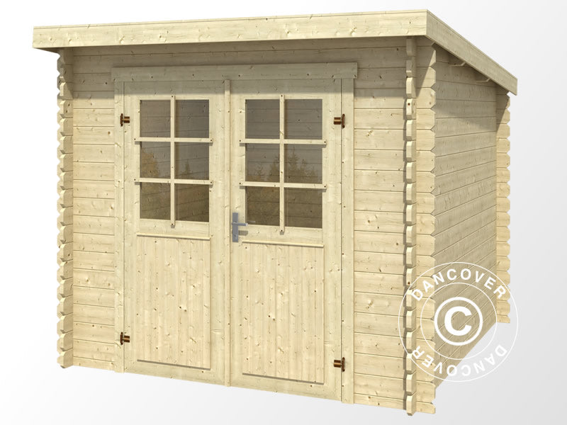 Redskabsskur i træ Hagen 2,3x1,75x2,11m, 28mm, 3,8m², Natur