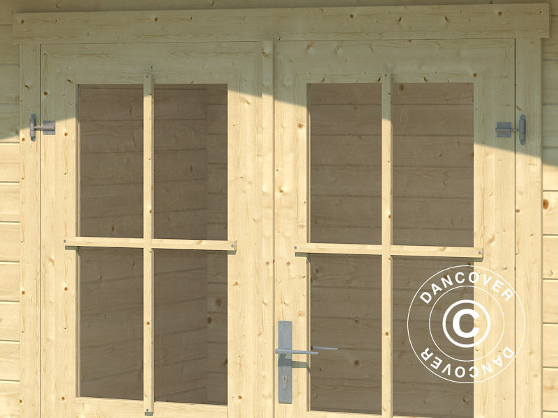 Redskabsskur i træ Oslo 2,92x2,3x2,22m, 28mm, 6,43m², Natur