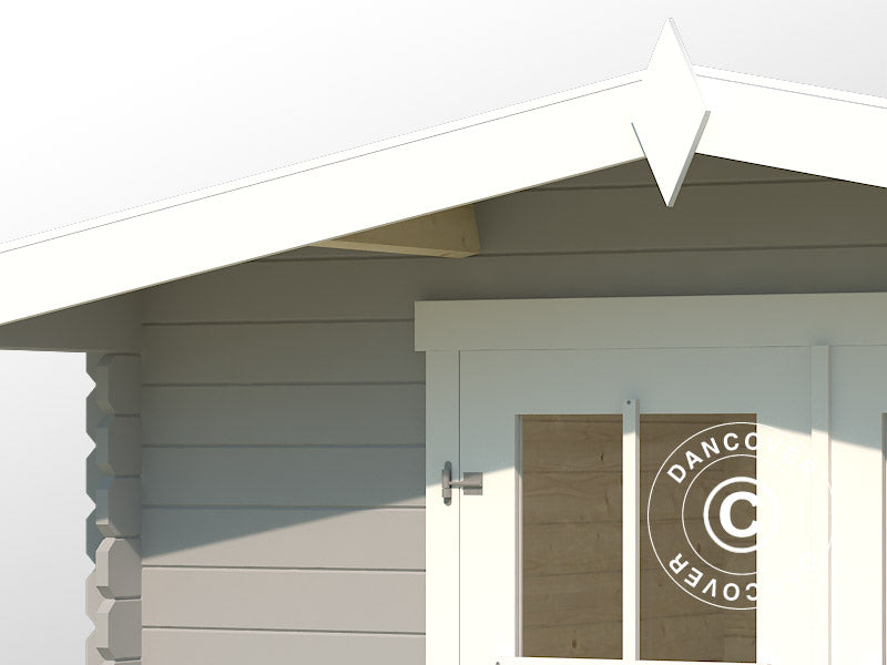 Redskabsskur i træ Oslo 2,92x2,3x2,22m, 28mm, 6,43m², Lysegrå