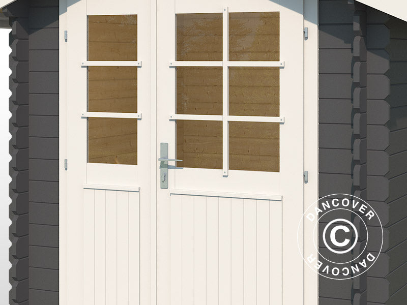 Redskabsskur i træ Toulouse 1,9x1,9x2,22m, 28mm, 3,4m², Mørkegrå