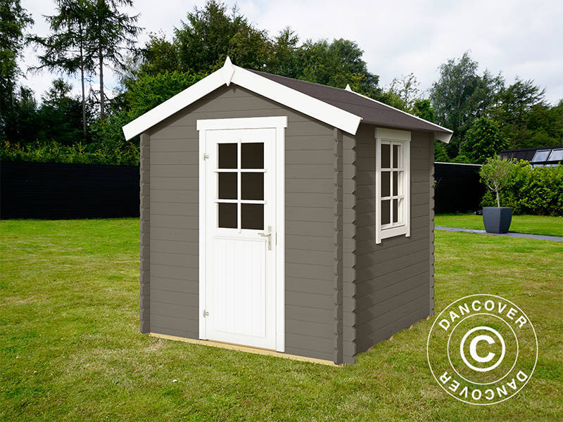 Redskabsskur i træ Lyon 2x2x2,34m, 28mm, 3,78m², Mørkegrå