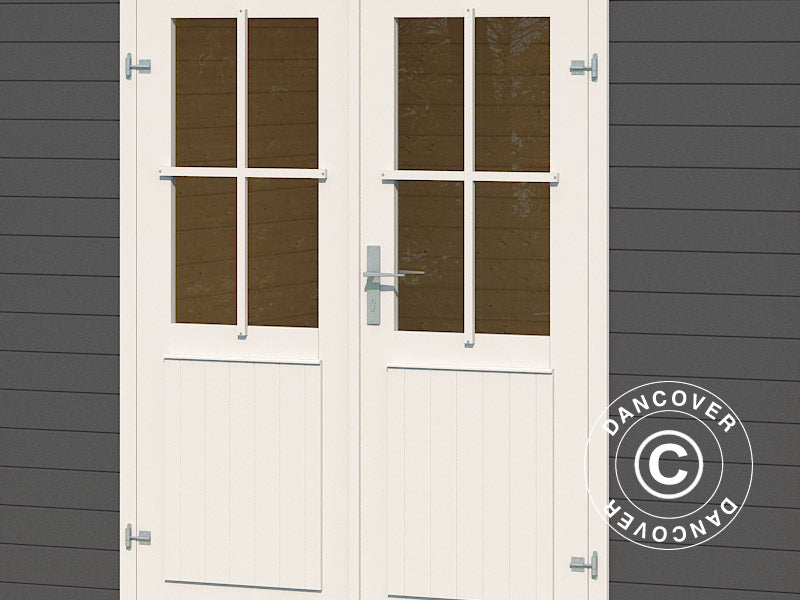 Redskabsskur i træ Tartu m/ halvtag 4,81x2,92x2,11m, 28mm, Mørkegrå