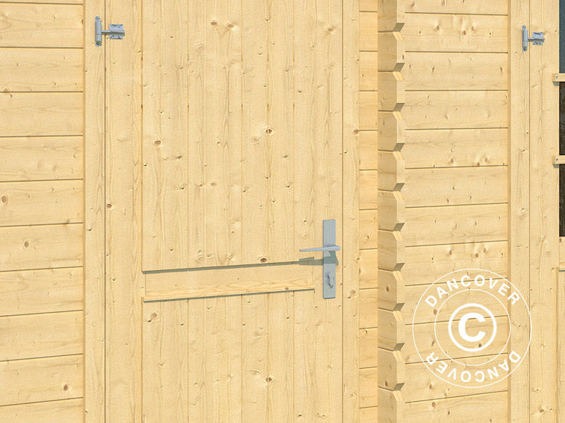 Redskabsskur i træ Narva 3,8x2,5x2,39m, 28mm, 9,3m², Natur