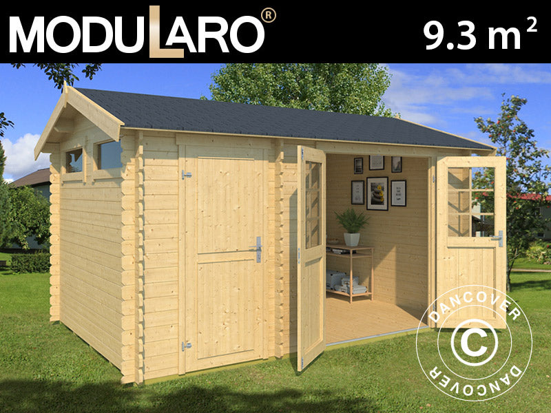 Redskabsskur i træ Narva 3,8x2,5x2,39m, 28mm, 9,3m², Natur