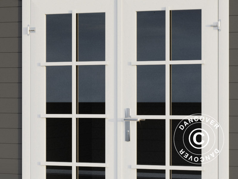 Redskabsskur i træ, anneks Riga 4,25x2,8x2,22m, 34mm, 11,3m², Mørkegrå