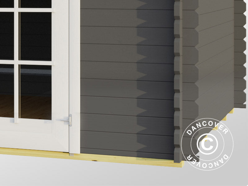 Redskabsskur i træ, anneks Riga 4,25x2,8x2,22m, 34mm, 11,3m², Mørkegrå