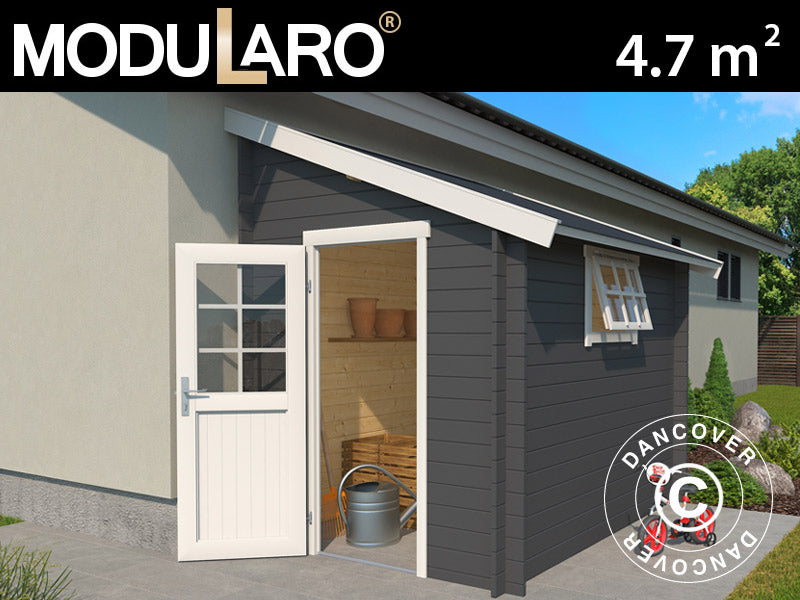 Vægskur i træ Vanda 1,8x2,75x2,68m, 28mm, 4,7m², Mørkegrå