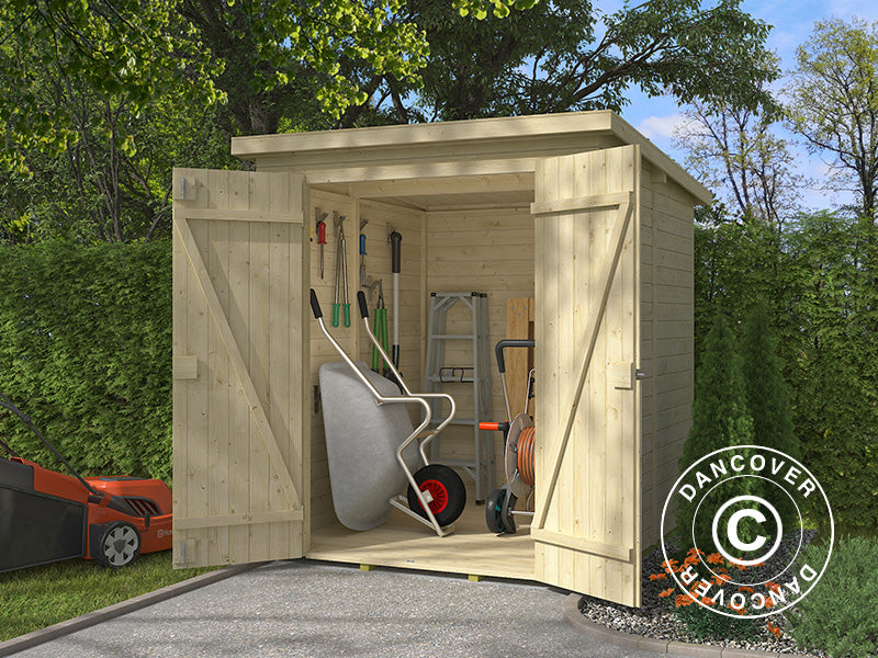 Redskabsskur i træ Ivalo 1,7x1,76x1,99m, 13mm, 2,99m², Natur