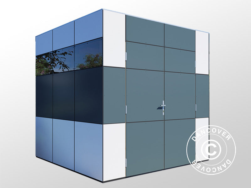 Redskabsskur i træ, Bertilo HPL 1, 2,3x2,28x2,3m, 5,24m², Antracit/Hvid