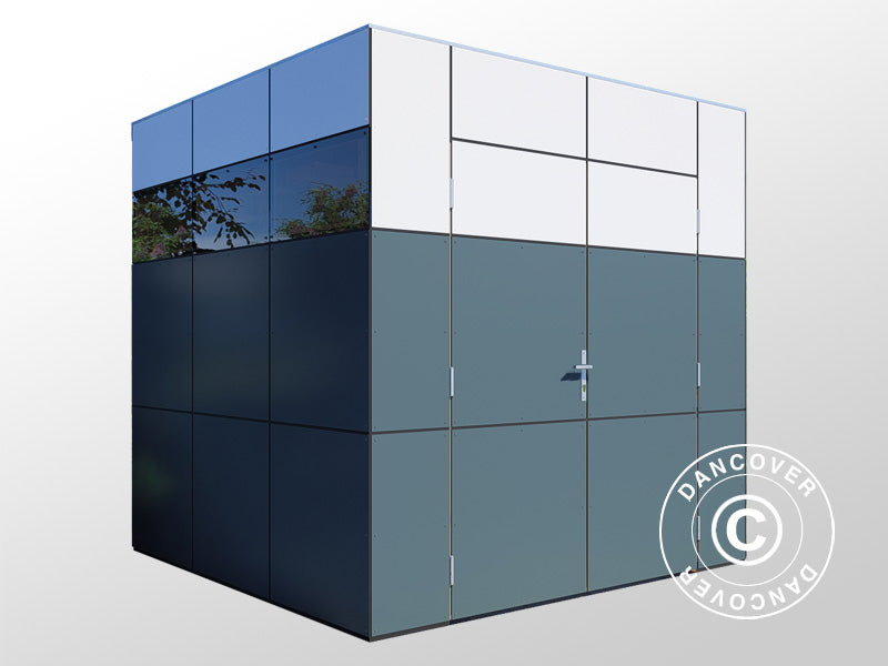 Redskabsskur i træ, Bertilo HPL 1, 2,3x2,28x2,3m, 5,24m², Antracit/Hvid