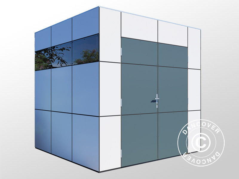 Redskabsskur i træ, Bertilo HPL 1, 2,3x2,28x2,3m, 5,24m², Antracit/Hvid