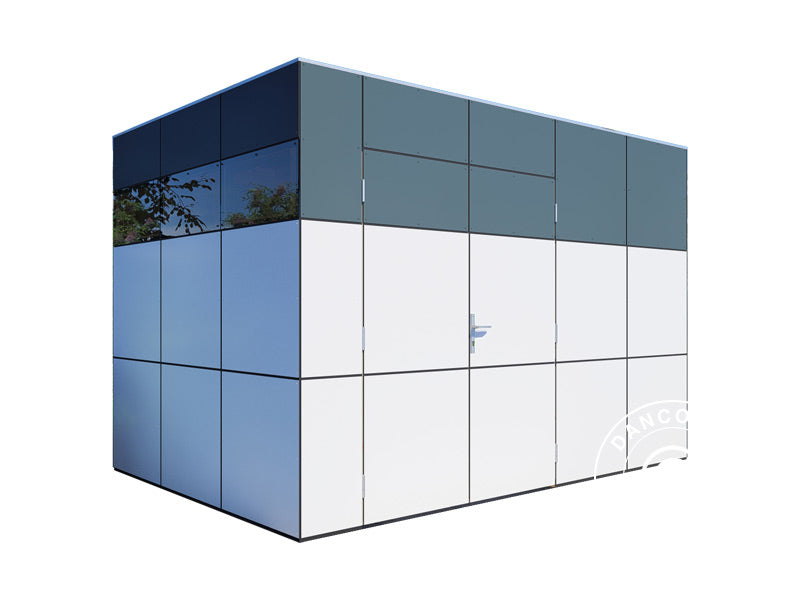 Redskabsskur i træ, Bertilo HPL 2, 3,45x2,28x2,3m, 7,86m², Antracit/Hvid