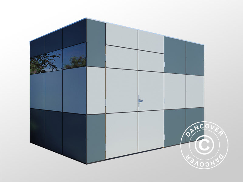 Redskabsskur i træ, Bertilo HPL 2, 3,45x2,28x2,3m, 7,86m², Antracit/Grå