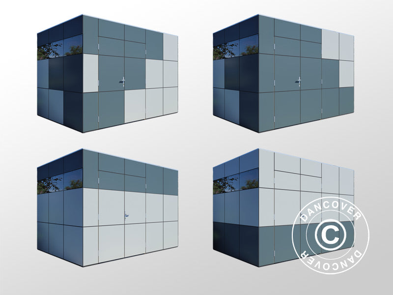 Redskabsskur i træ, Bertilo HPL 2, 3,45x2,28x2,3m, 7,86m², Antracit/Grå