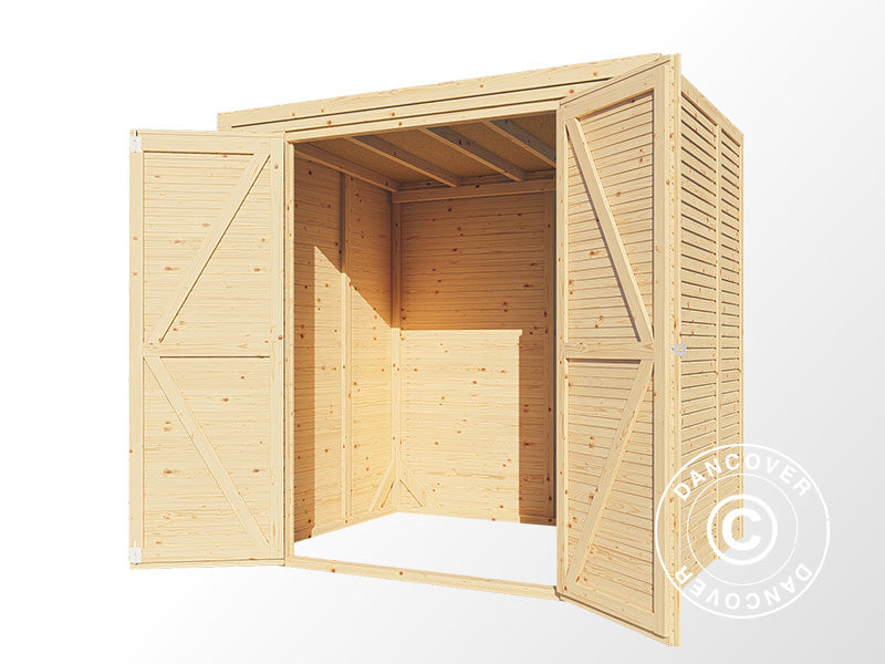 Redskabsskur i træ, Bertilo Cubico 2, 2,07x1,57x2,08m, 3,2m², Natur