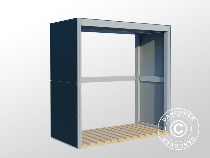 Brændeskur, Bertilo HPL 2, 1,51x0,75x1,54m, 1,13m², Antracit/Grå KUN 5 STK. TILBAGE