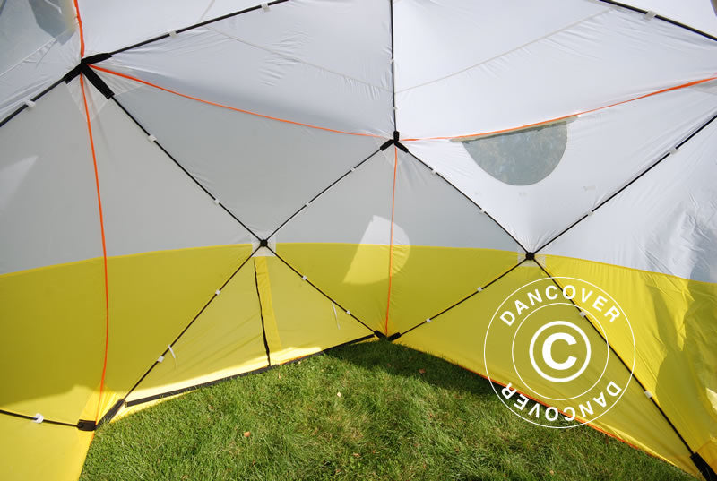 Arbejdstelt, FleXshelter PRO+, 1,8x1,8x2m, PVC, Flammehæmmende, Gul/Hvid