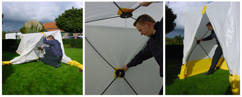 Arbejdstelt, FleXshelter PRO, Type 5S, 2,1x2,1x2m, Gul/Hvid KUN 1 STK. TILBAGE