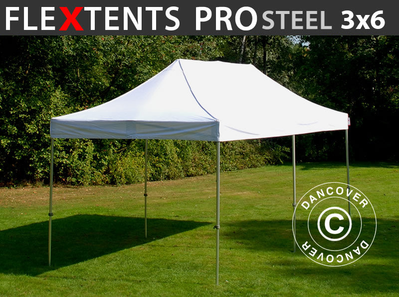 Foldetelt FleXtents PRO Steel 3x6m Hvid